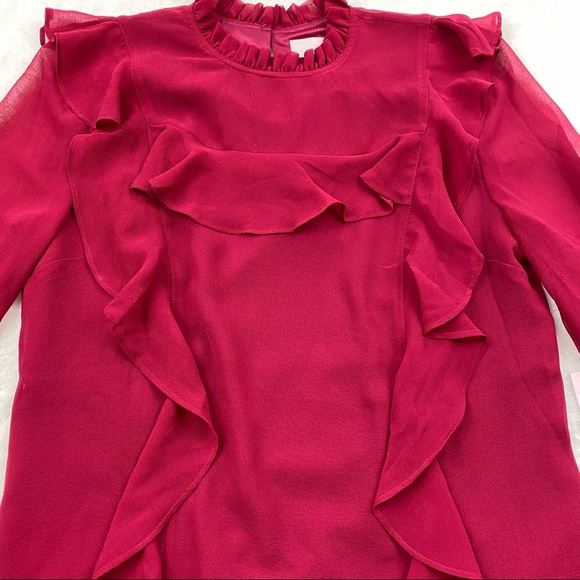 NWT Rachel Parcell Feminine Red Ruffle Top - Picture 8 of 13